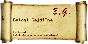 Balogi Gajána névjegykártya